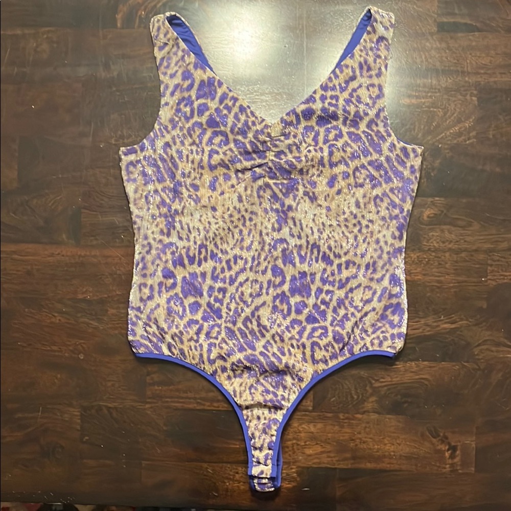 Marciano Guess Sparkly Leopard Print Bodysuit